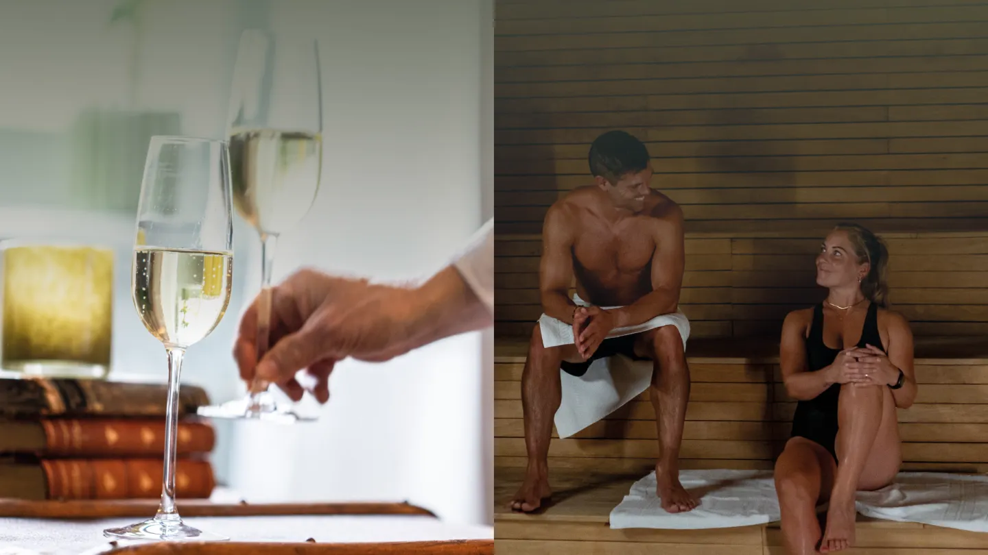 Alt: Par i bastun på Hagabadet under en romantisk weekend i Göteborg
